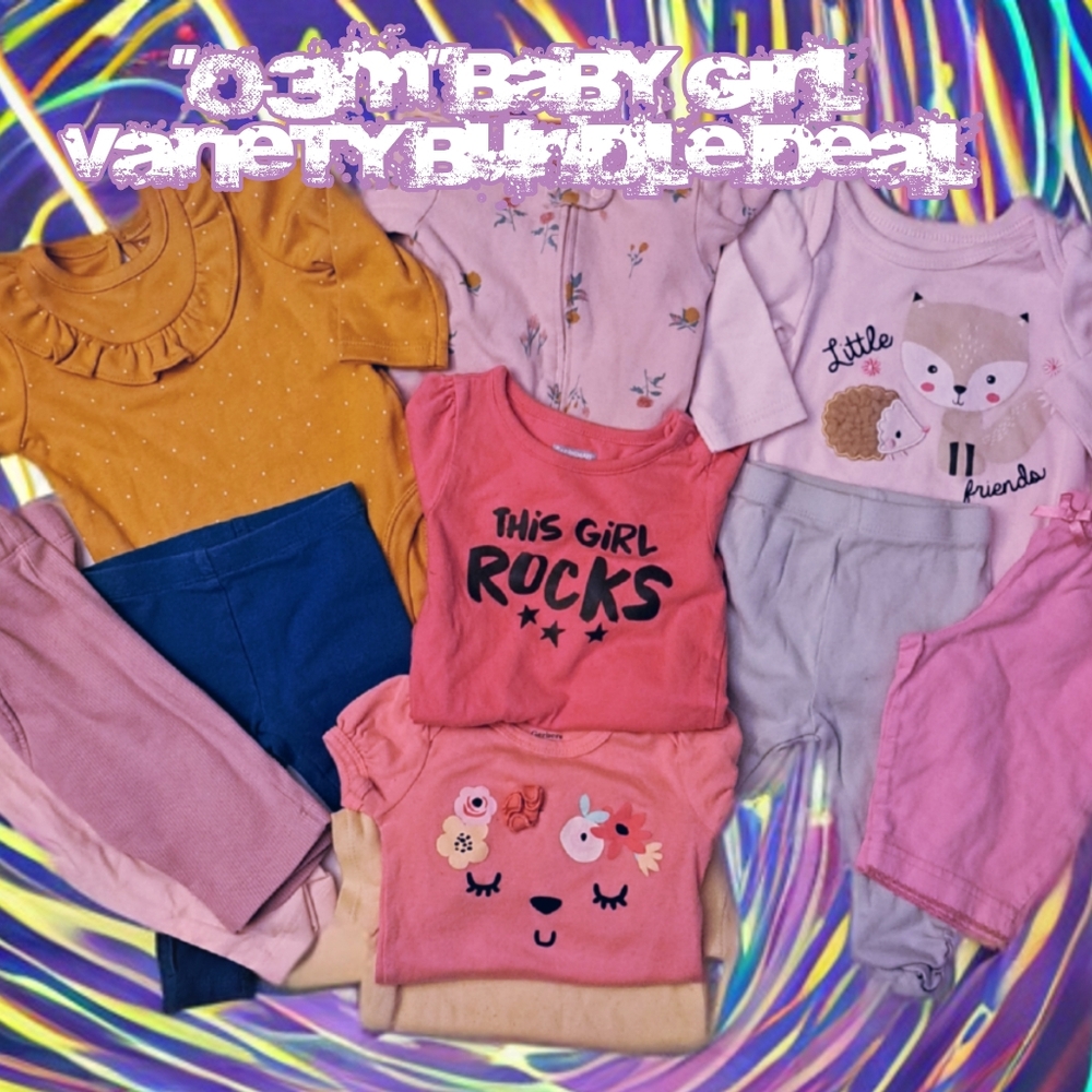 "0-3m" baby girl variety bundle deal 👶🫠